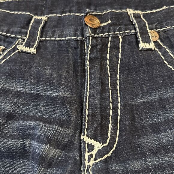 True Religion Joey Super T Jeans 38x32 Denim Distressed Fair/Good Used Condition - Picture 2 of 15